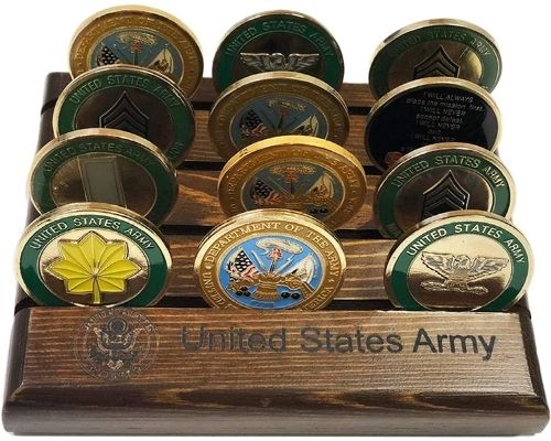 Military Challenge Coin Holder (4 Rows, Small) Army 1