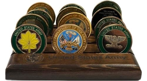 Military Challenge Coin Holder (4 Rows, Small) Army 3