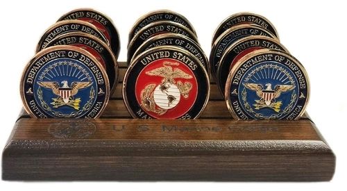 Military Challenge Coin Holder (4 Rows, Small) Marine Corps 2
