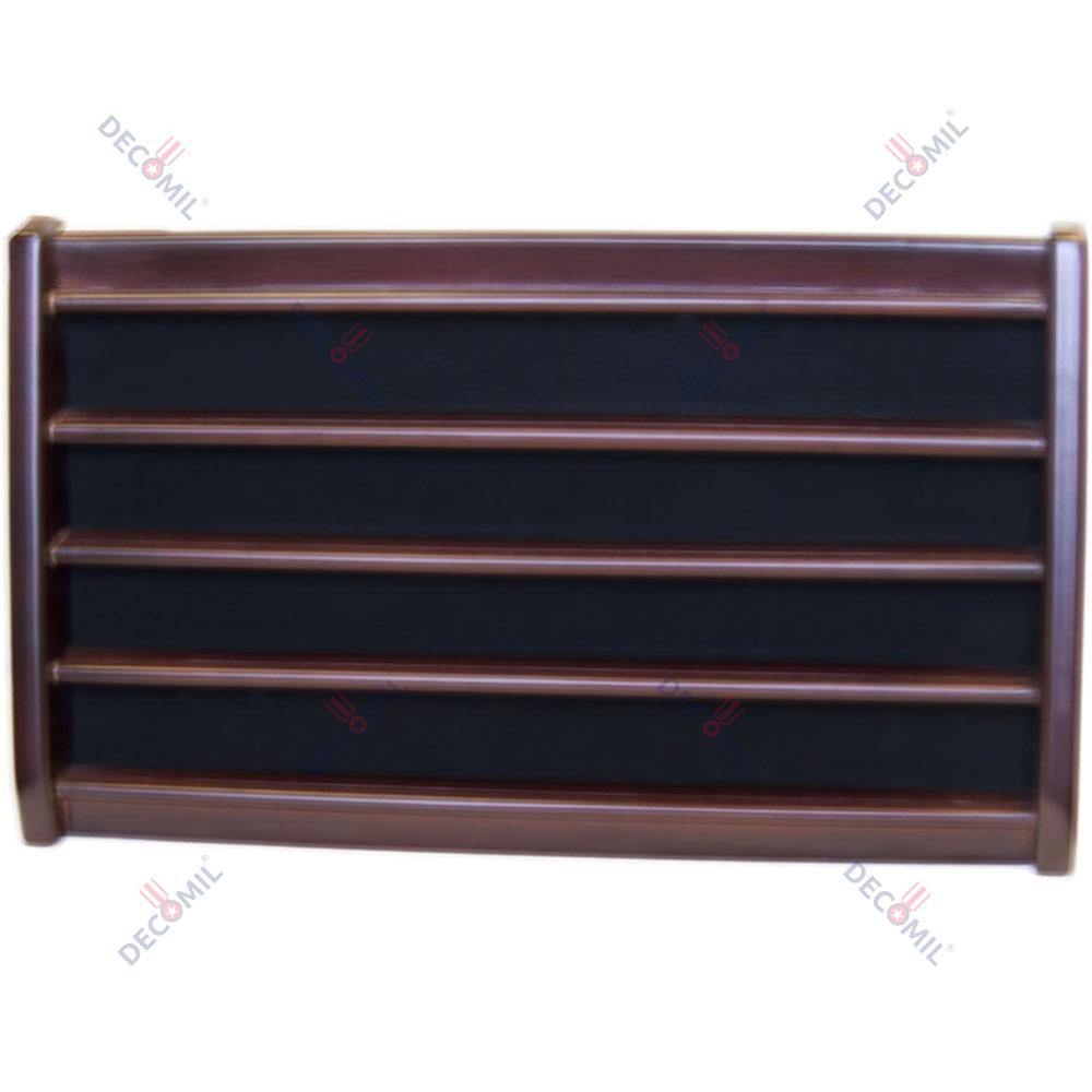 COIN HOLDER SHELF CHALLENGE 5 ROWS DISPLAY CASINO CHIPS HOLDER SOLID WOOD - CHERRY FINISH - DECOMIL