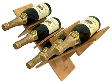 Bamboo Wine Rack (5 Bottle), Cross Style Wine Rack - Decomil 4