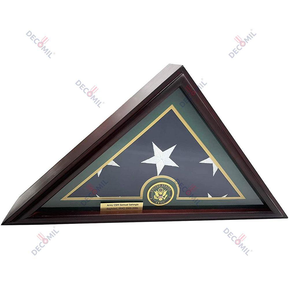 Burial Flag Display Case (5x9), Army Emblem - Decomil Decoration Store