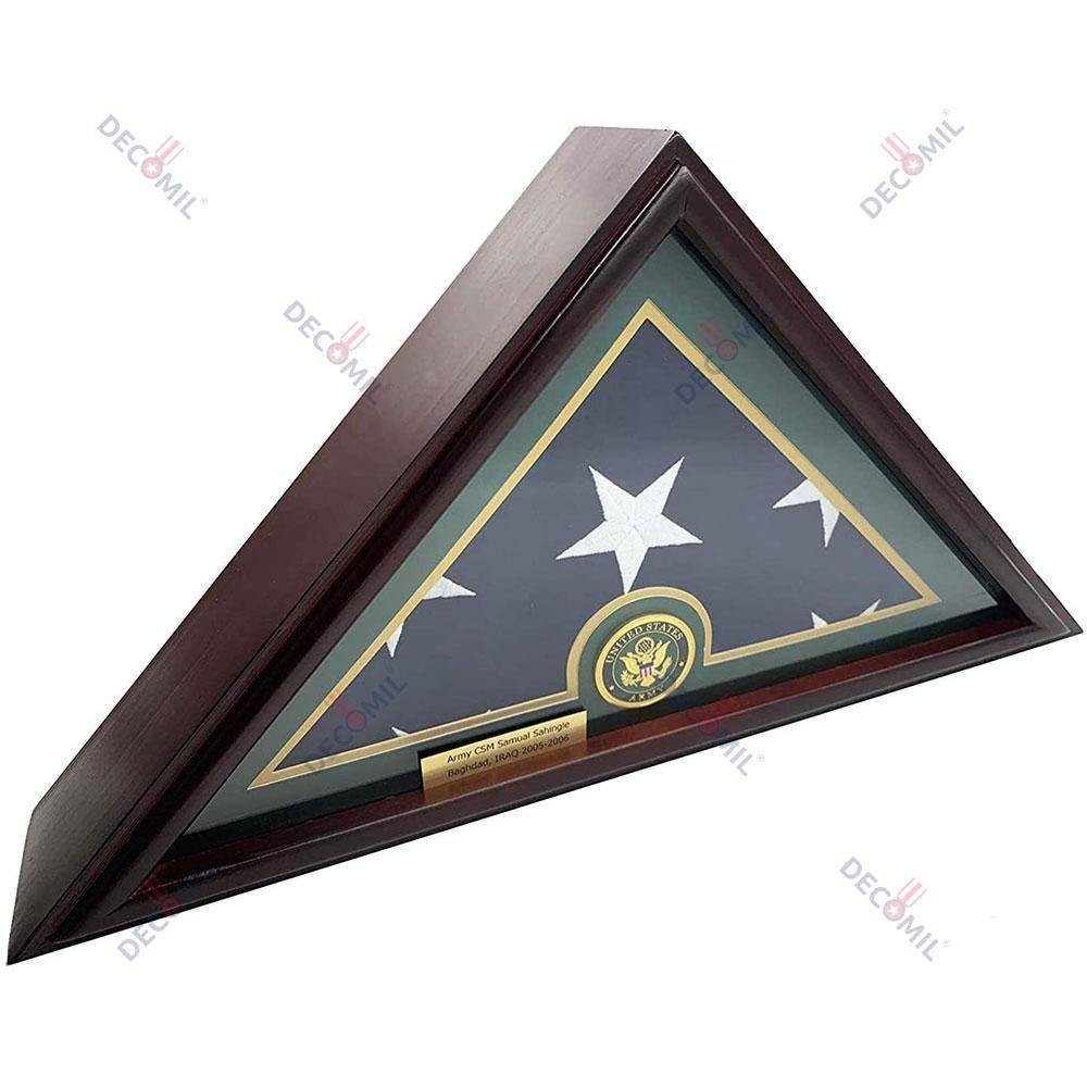 Burial Flag Display Case (5x9), Army Emblem - Decomil 