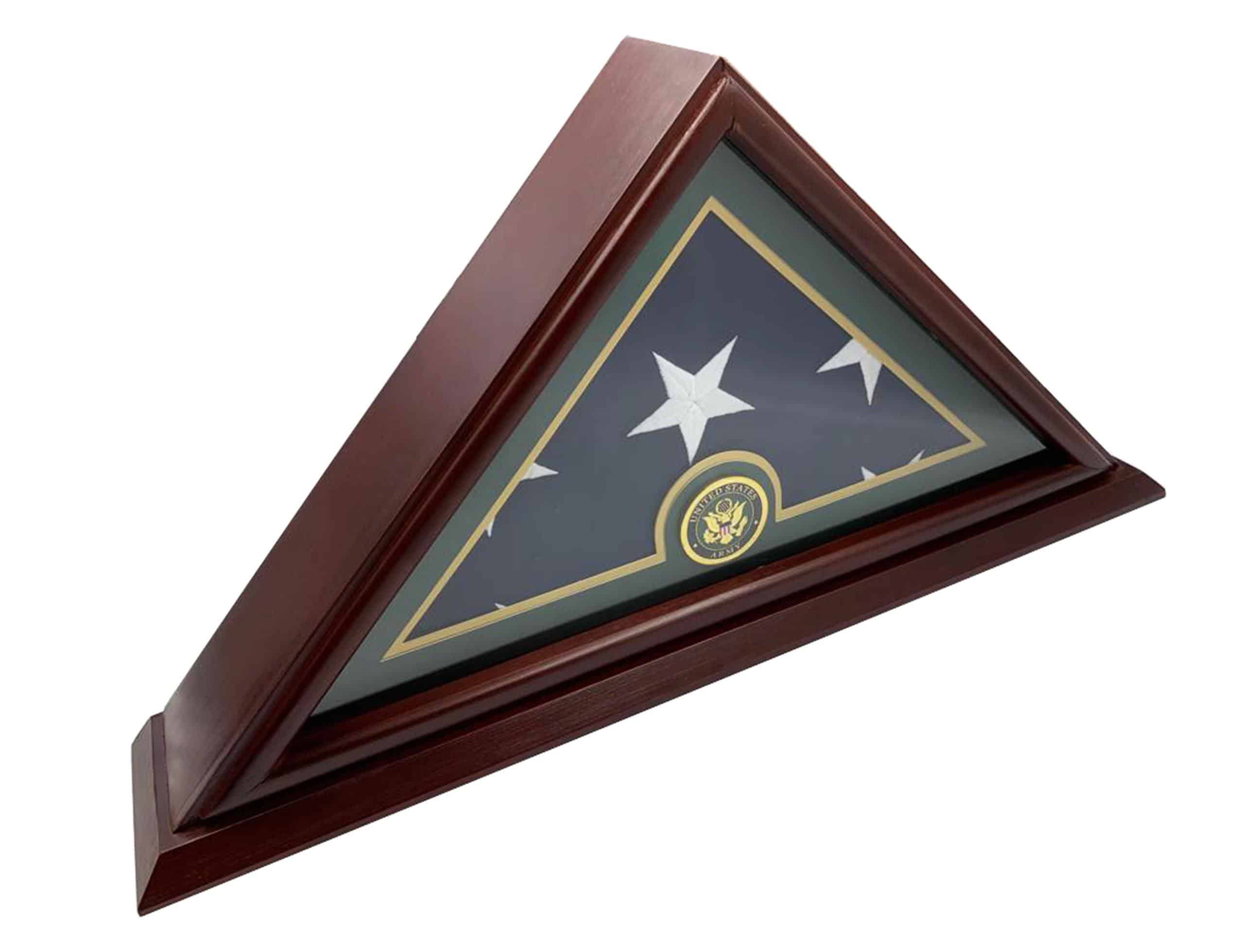 Funeral Flag Display Case (5x9), Army, Small Base - Decomil 1