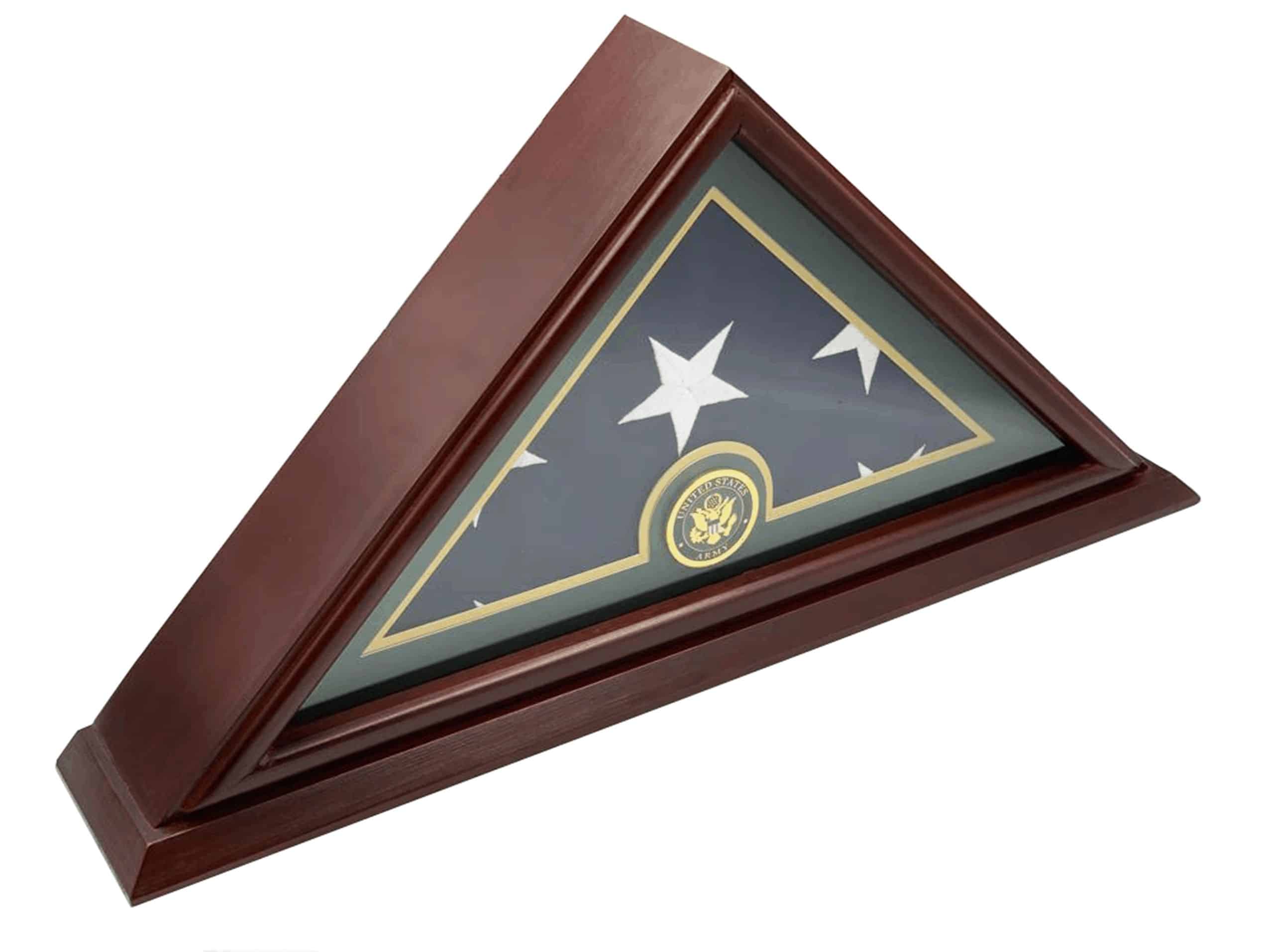Funeral Flag Display Case (5x9), Army, Small Base - Decomil 2