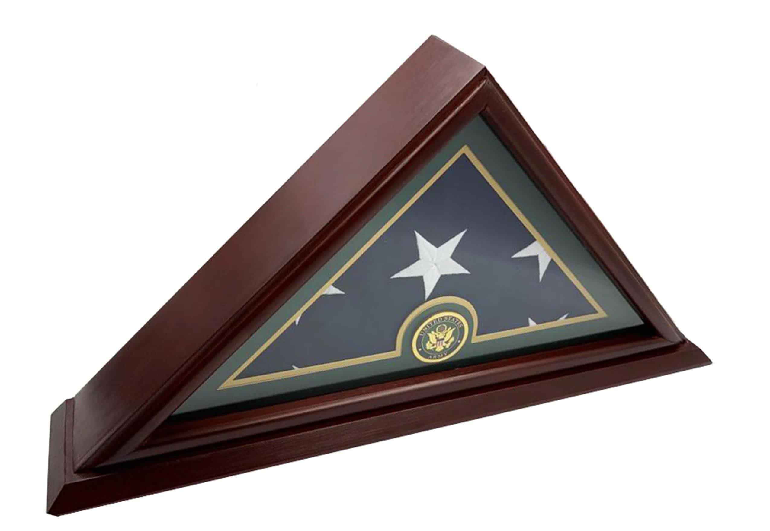 Funeral Flag Display Case (5x9), Army, Small Base - Decomil 3