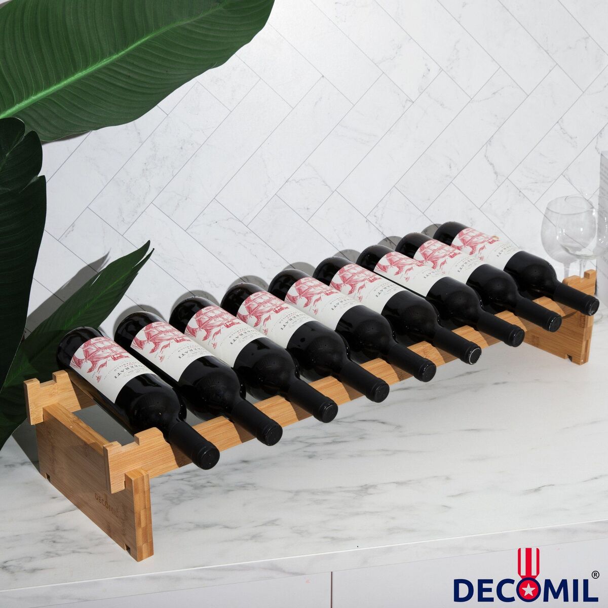 9 Bottle Wine Rack Wine Bottle Organizer for Countertop-1