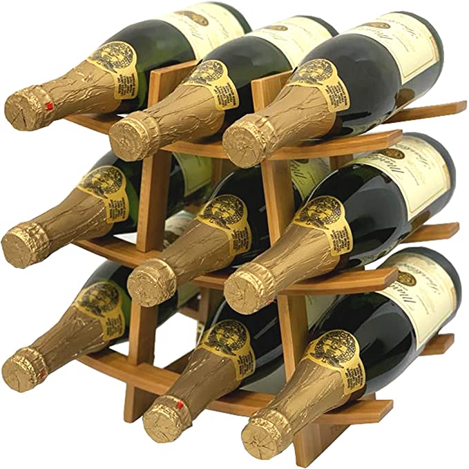 Bamboo Wine Rack(9 Bottle),Samurai Style Wine Rack 1