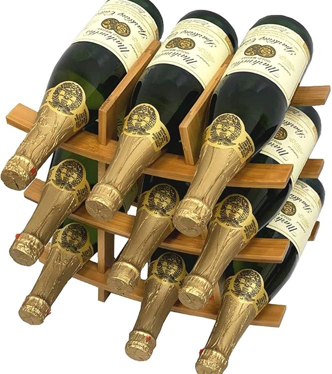 Bamboo Wine Rack(9 Bottle),Samurai Style Wine Rack 3