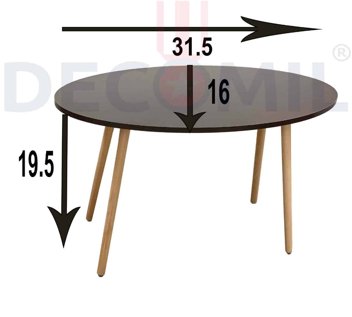 Small Side Table (Oval), Industrial End Table (Brown-7)