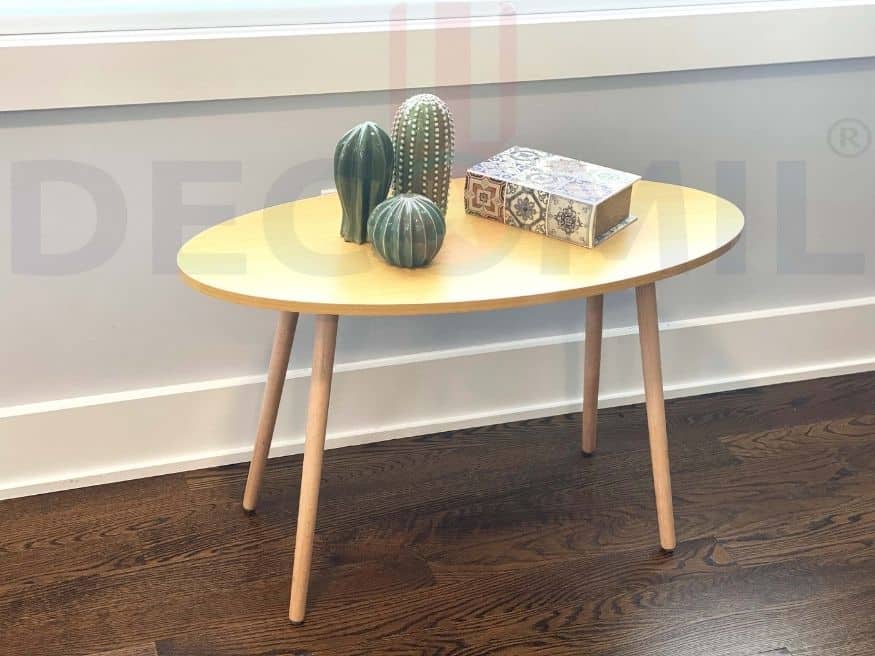 Small Side Table (Oval), Industrial End Table (Walnut-1)