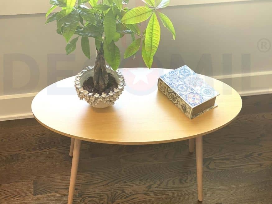 Small Side Table (Oval), Industrial End Table (Walnut-3)