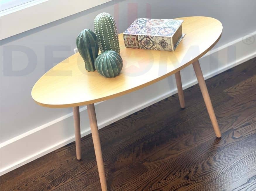 Small Side Table (Oval), Industrial End Table (Walnut-6)
