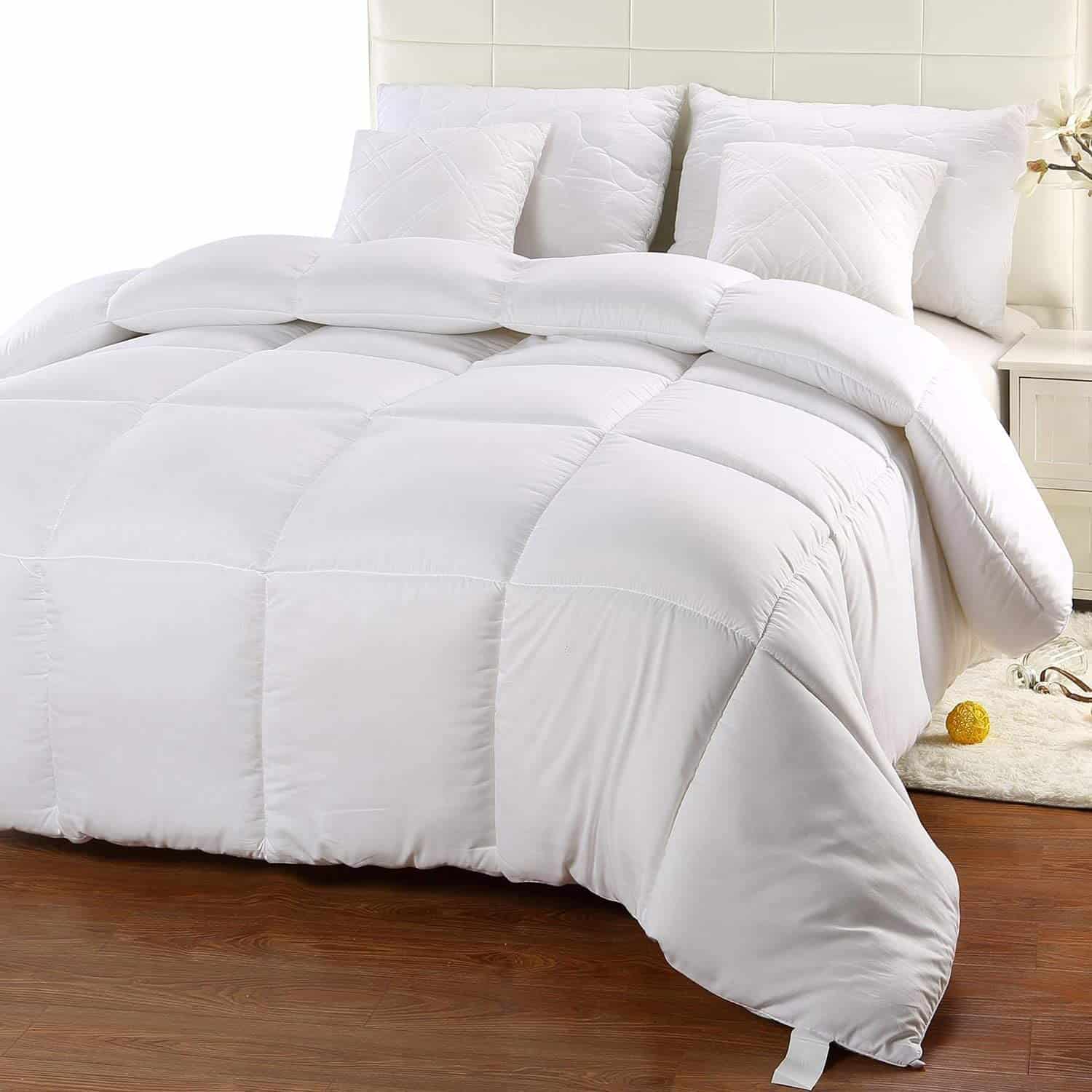 All-Season Down Alternative Quilted Comforter - Plush Microfiber Fill - Machine Washable
