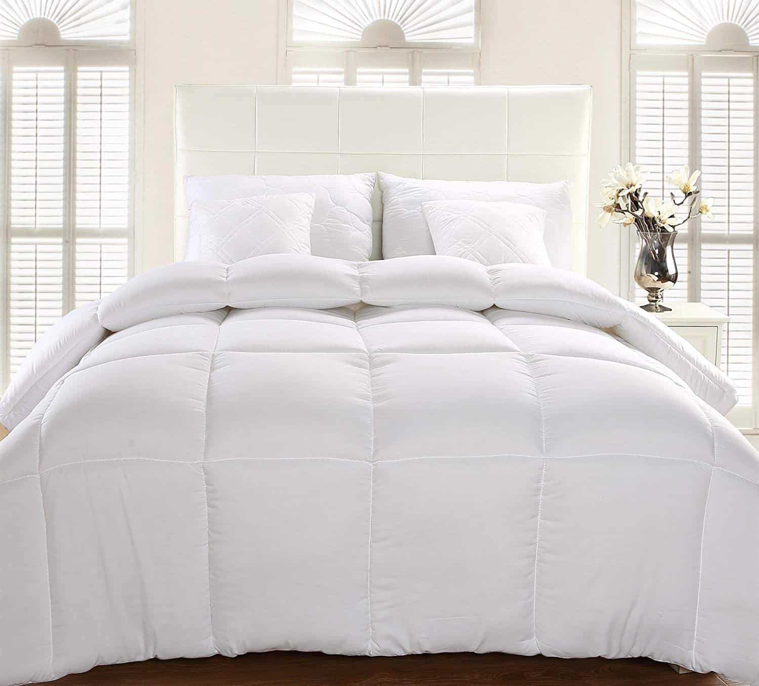 All-Season Down Alternative Quilted Comforter - Plush Microfiber Fill, Machine Washable