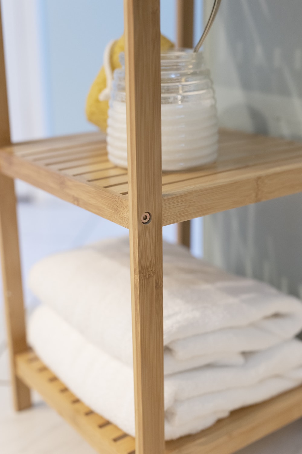4 Tier Bamboo Standing Shelf | Freestanding Bathroom Storage Shelf 