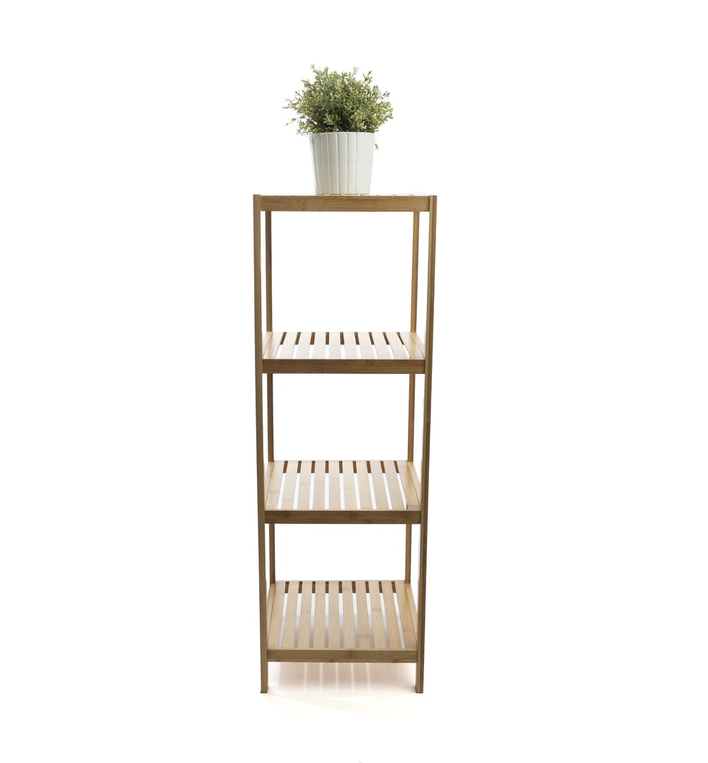 Organize It All 3 Tier Bamboo Bathroom Corner Storage Shelf
