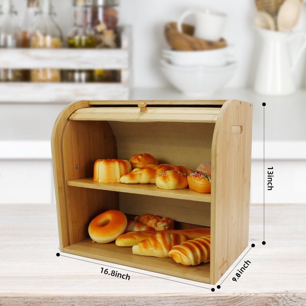 Bread Storage Box Roll Top Bread Box