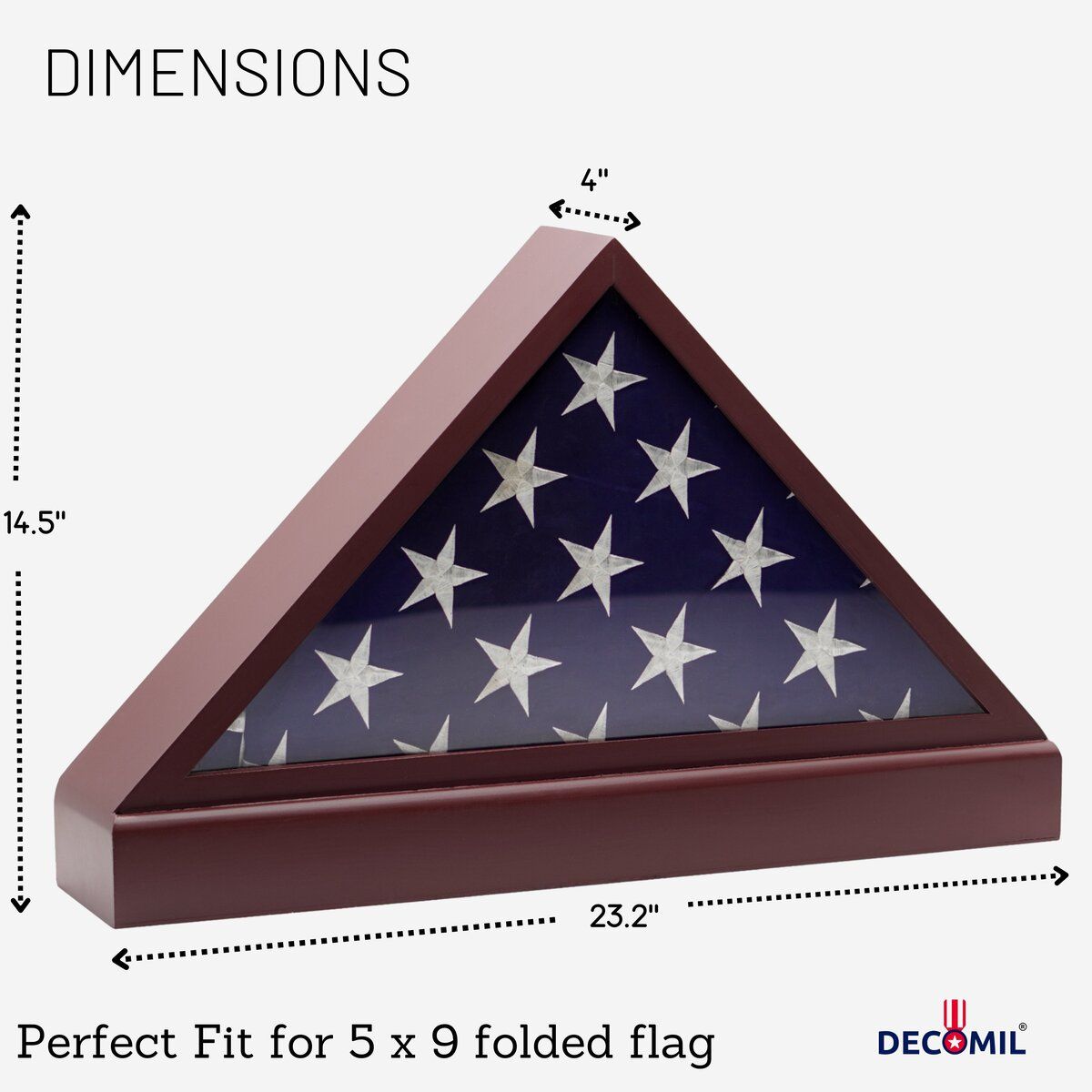 Burial Flag Display Case, 5x9 Flag Display Stand , Flag Case for Funeral Flag-5