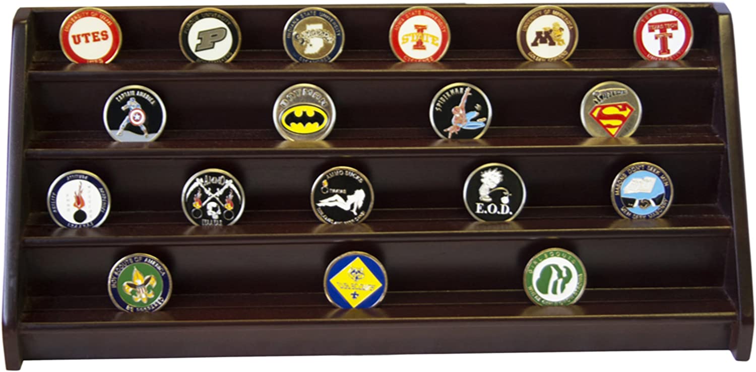 4 rows challenge coin display holder