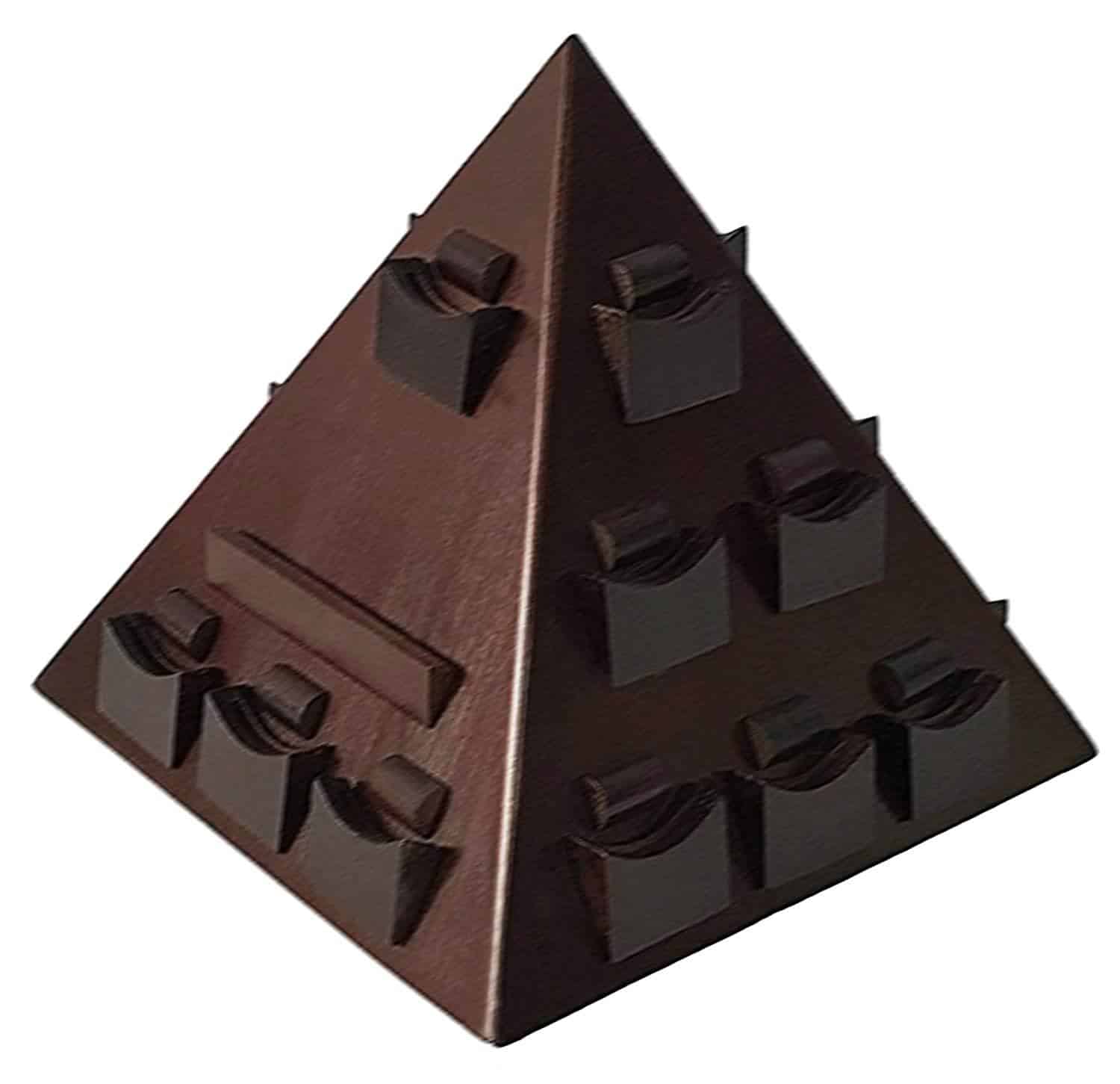 Pyramid Shaped Military Challenge Coin, Poker/Casino Chip Display - Cherry Finish 