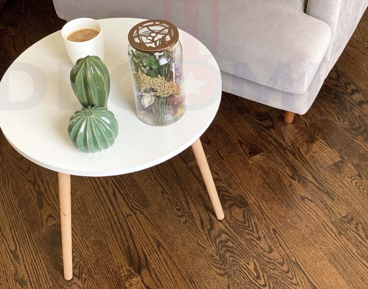 Round Small Side Table (Industrial End Table) White 2