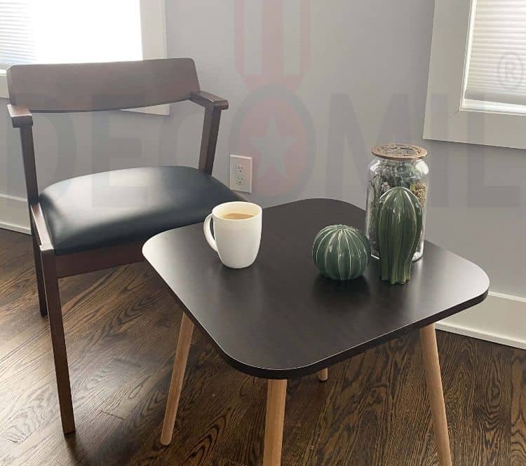 Square Shape Side Table, Industrial End Table, Brown 2