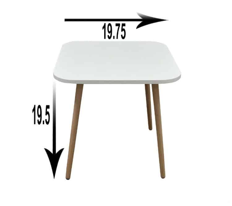 Square Shape Side Table, Industrial End Table, White 5